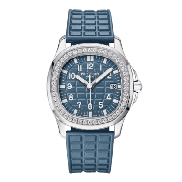Patek Philippe Aquanaut 5067A-025 35.6mm Blue Dial Diamond Bezel Moissanite Steel