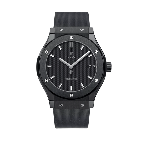 Hublot Classic Fusion Ceramic Black 42mm Carbon Dial JJZ Base