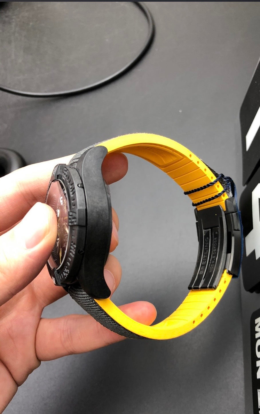 Breitling-“Night Mission “(Alternate Dial / Yellow Accent)