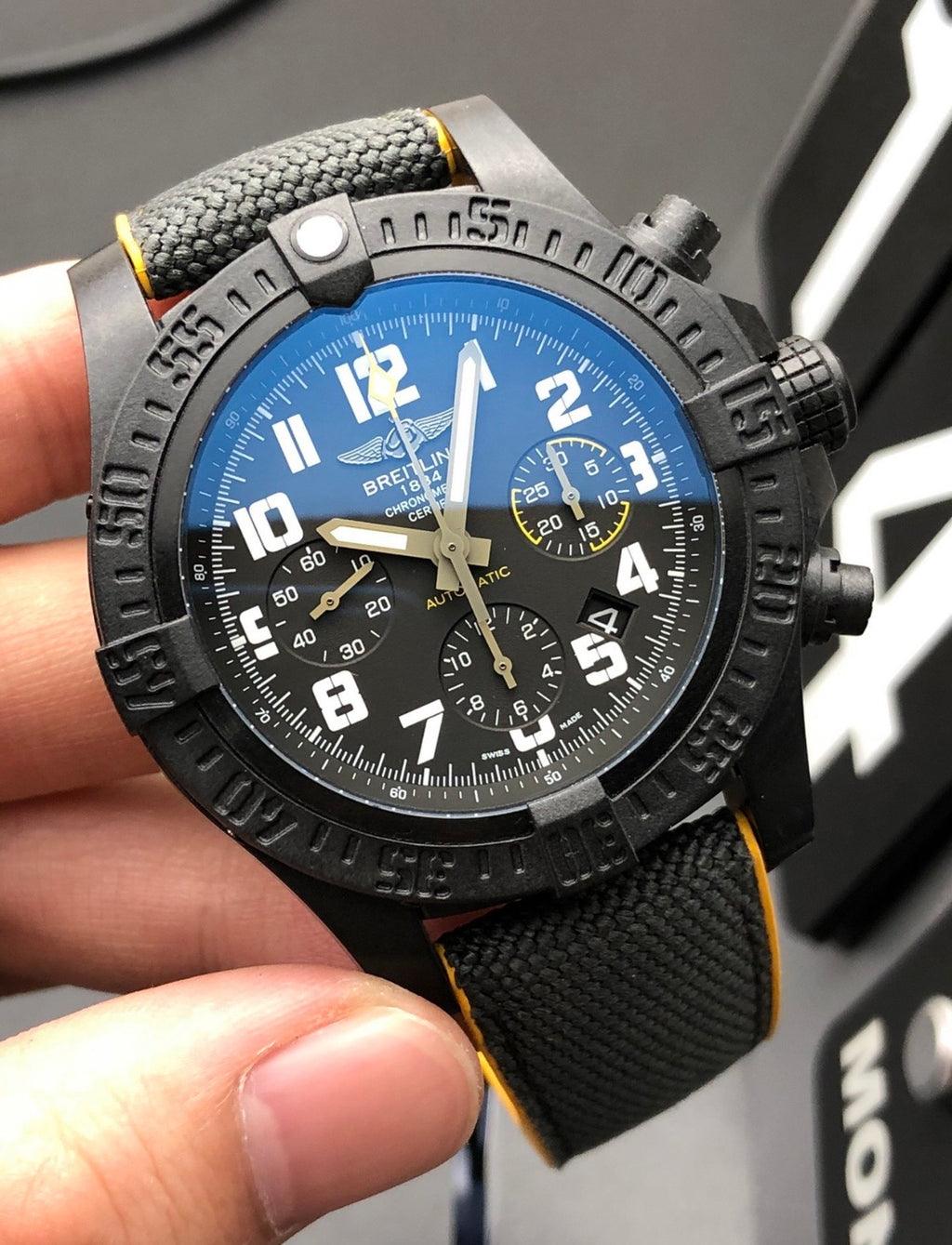 Breitling-“Night Mission “(Alternate Dial / Yellow Accent)