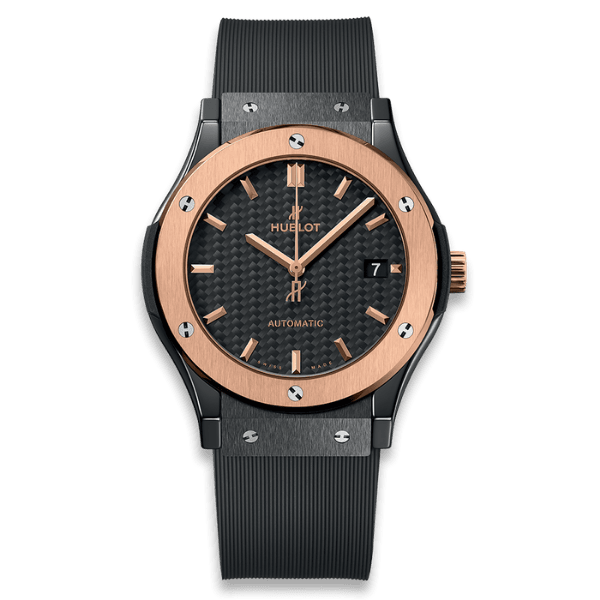Hublot Classic Fusion Ceramic Carbon Dial King Gold JJZ 42mm Base