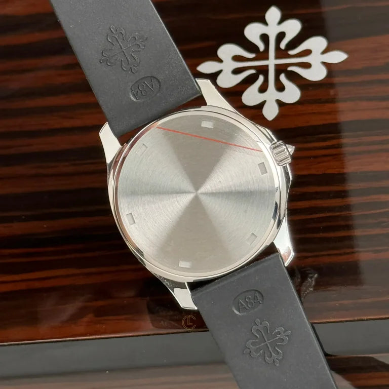 Patek Philippe Aquanaut 5067A-025 35.6mm Black Dial Full Moissanite Steel