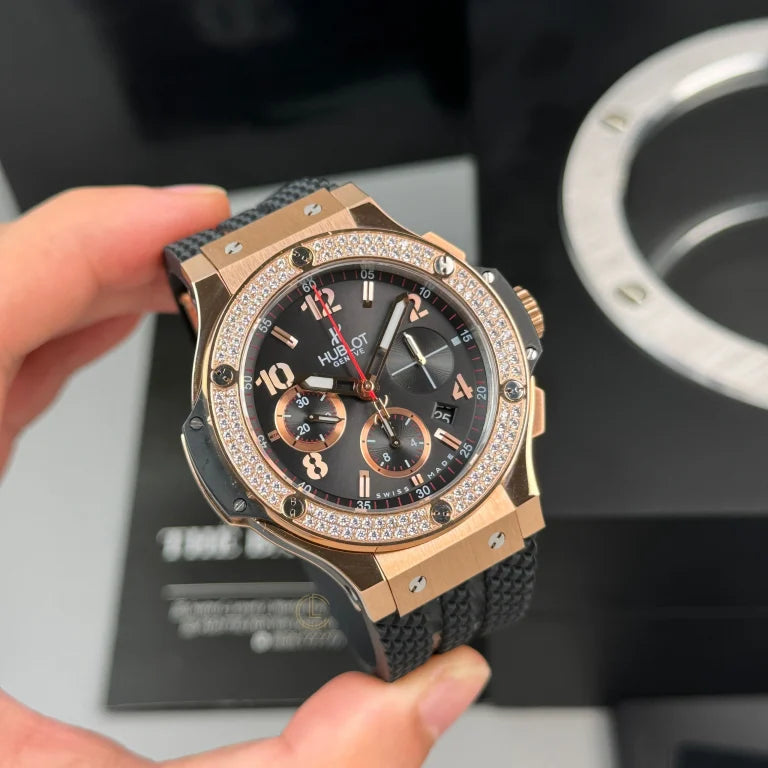 Hublot Big Bang Diamonds 44mm Black Dial Rose Gold ETA.7750