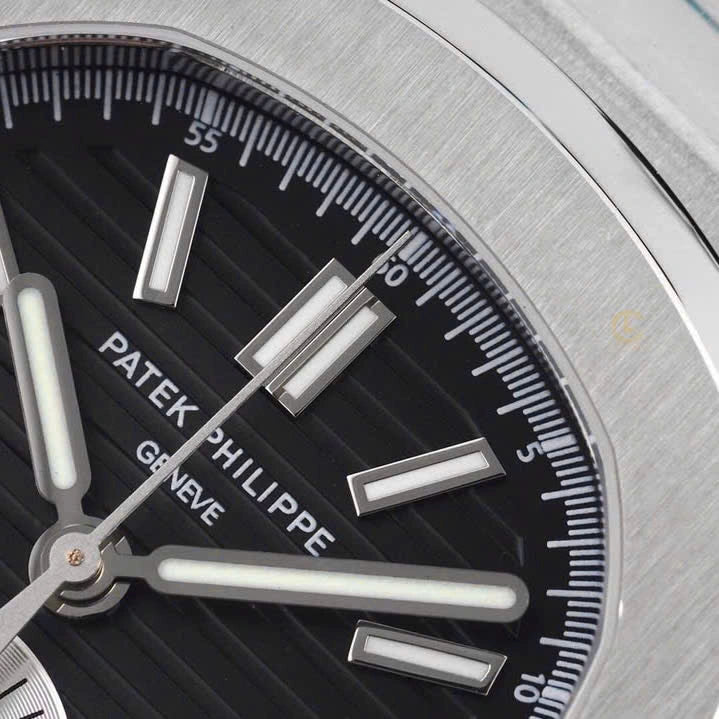 Patek Philippe Nautilus Chronograph 5980/1A-014 40.5mm Black Dial with Leather Strap