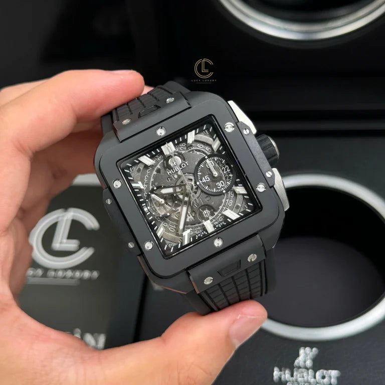 Hublot  Square Bang Unico 821.CI.0170.RX 821CI0170RX 42mm Black Dial Ceramic