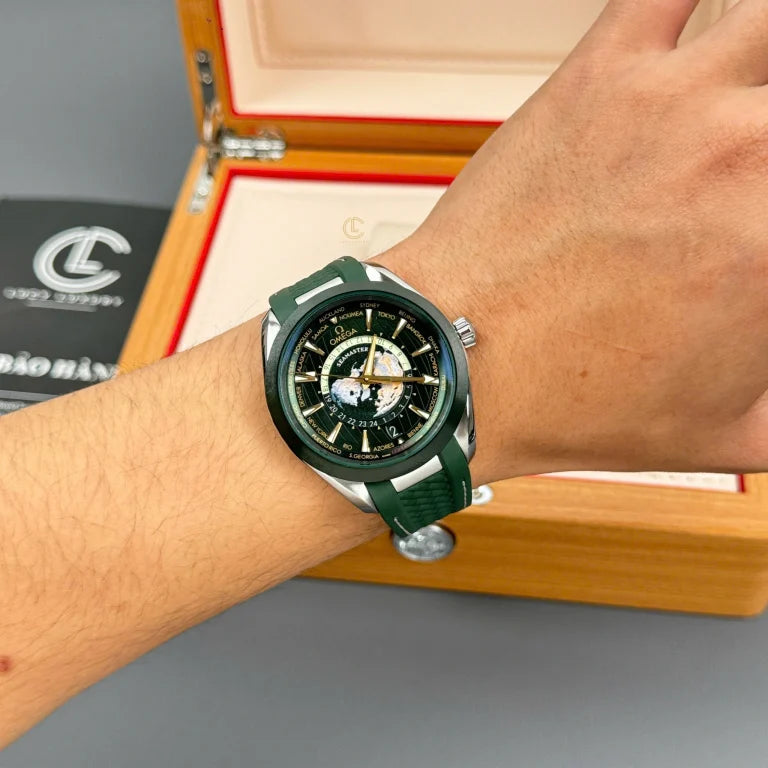 Omega  Seamaster Aqua Terra Worldtimer 43mm Green Dial