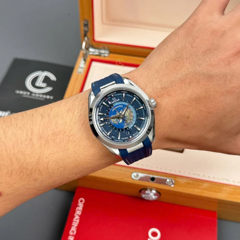 Omega Seamaster Aqua Terra Worldtimer 43mm Blue Dial