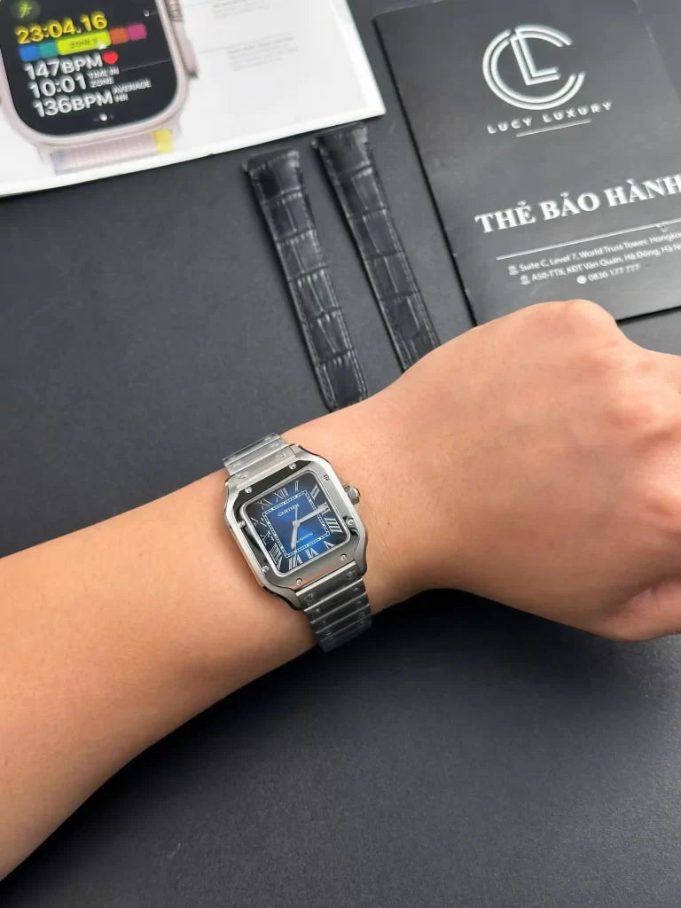 Cartier Santos De Cartier Medium Blue WSSA0063 35.5mm