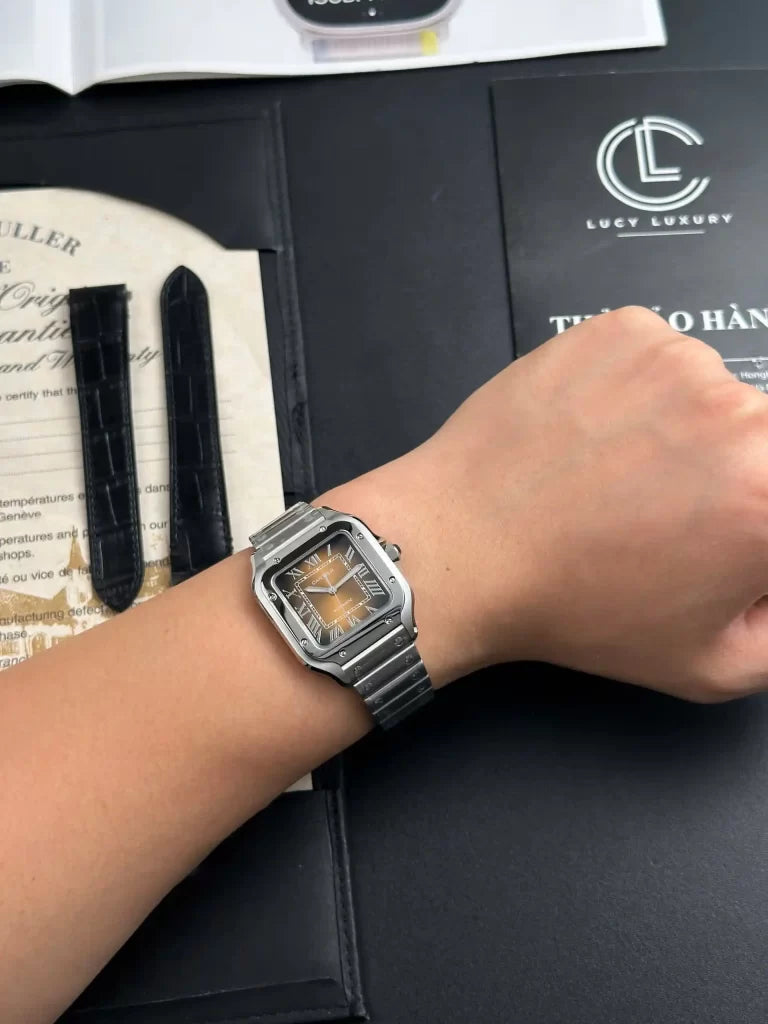 Cartier Santos De Cartier Chocolate Dial WSSA0065 35.5mm